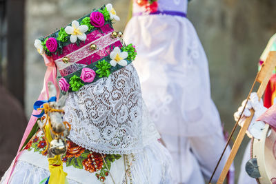 Carnival in carnia. sauris, masks of the religious and pagan tradition. italy