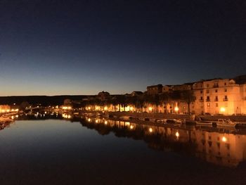 Illuminated city at night