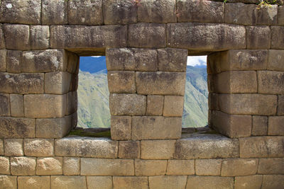 Full frame shot of old stone wall