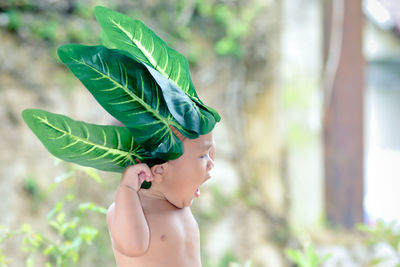 Portrait of shirtless boy