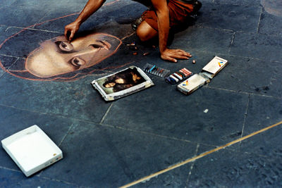 High angle view of building