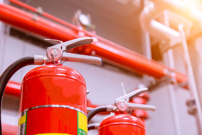 Close-up of red bicycle