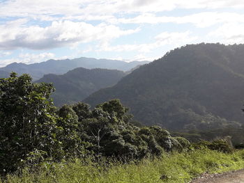 Scenic view of mountains against sky