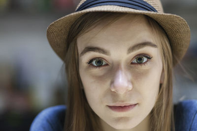 Close-up portrait of a beautiful young woman