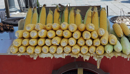 Fresh  corn on the cob in mobile kiosk in sultanahmet istanbul