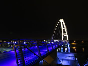 View of suspension bridge at night