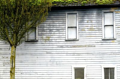 Closed door of building