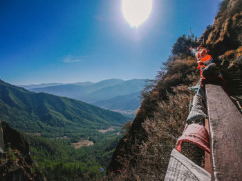 Scenic view of mountain range against sky