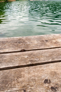 High angle view of pier over lake