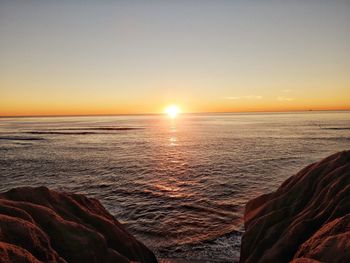 Scenic view of sea at sunset