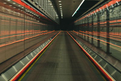 View of illuminated subway station