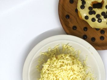 High angle view of noodles in bowl