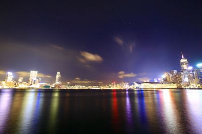 Illuminated city at night