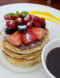 Pancake stack in a plate