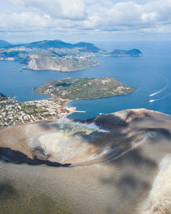 High angle view of beach against sky