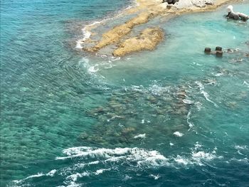 High angle view of swimming pool in sea