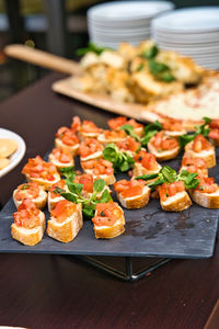 Close-up of food on table