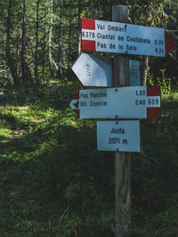 Information sign on field