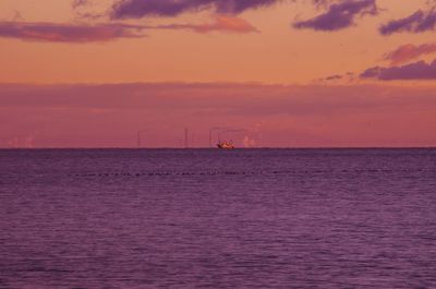 Scenic view of sea during sunset