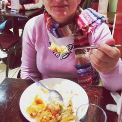 Person eating food