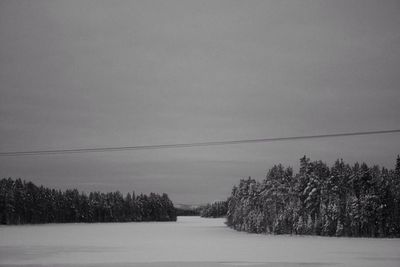 Scenic view of snow covered landscape
