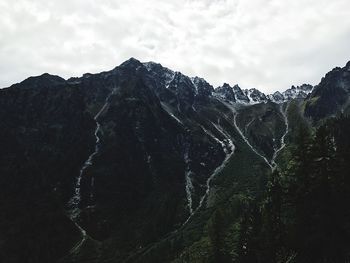 Low angle view of mountains against sky