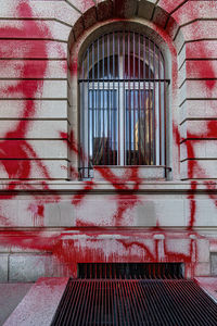 Russian consulate nyc covered in red paint