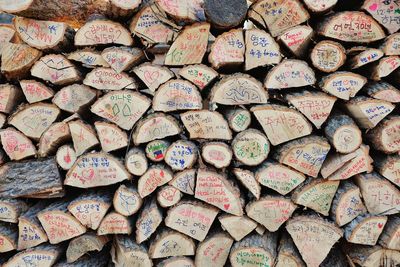 Full frame shot of firewood