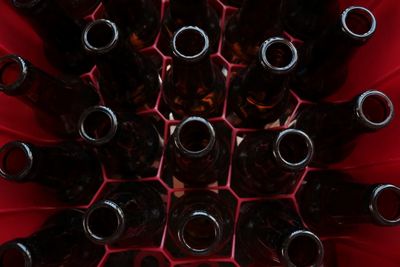 Full frame shot of wine bottles