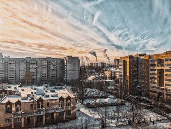 Aerial view of buildings in city