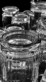 Close-up of glass jar on table