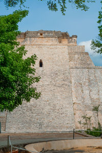 Low angle view of fort against the wall