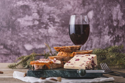 Close-up of food on table