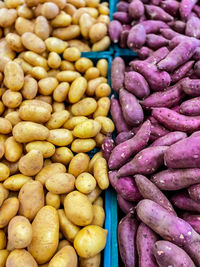 Full frame shot of potatoes for sale at market stall