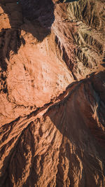 High angle view of rock formations in desert