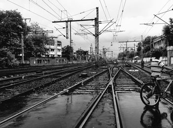 Railroad tracks against sky