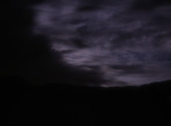 Silhouette of landscape against cloudy sky