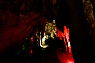Close-up of red cave