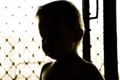 Close-up of shirtless boy