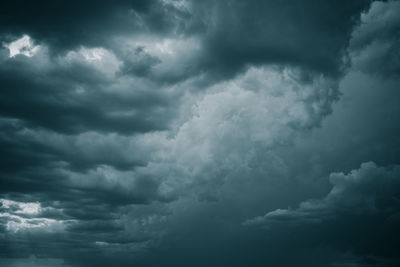 Low angle view of storm clouds in sky