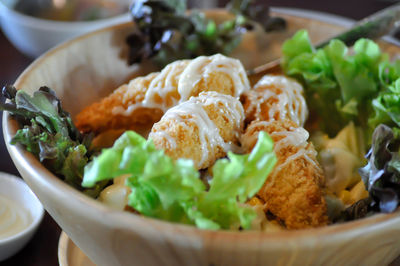 Close-up of meal served in plate