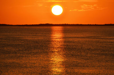 Scenic view of sunset over sea