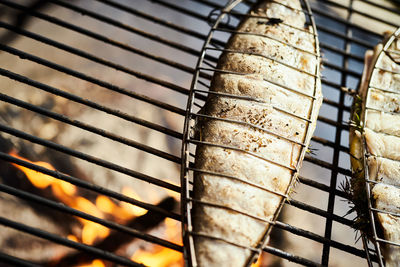 Close-up of metal grate