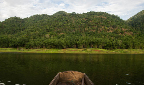 Scenic view of lake by trees