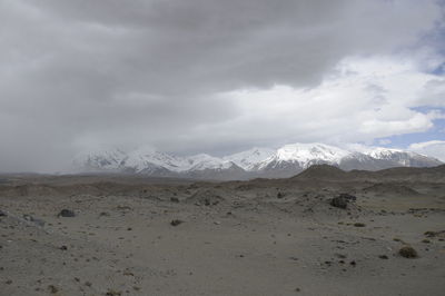 Scenic view of arid landscape against sky