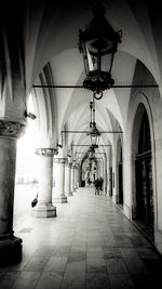 Corridor of illuminated building