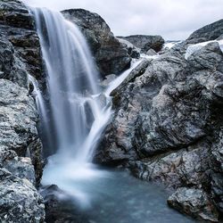 Scenic view of waterfall