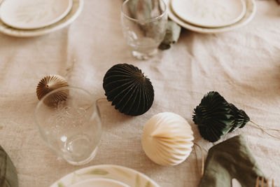 Christmas decorations on the table