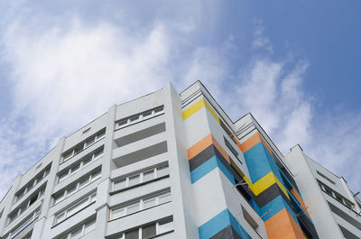 Low angle view of modern building against sky