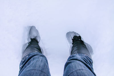 Low section of person on snow